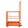 VEVOR Forklift Safety Cage, 1225 x 1148 mm, Heavy Duty Forklift Man Basket, 635.03 kg Capacity Collapsible Work Platform Lift Basket with 4 Wheels, Lock, Drain Hole, for Aerial Work Lifting Loader