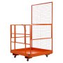 VEVOR Forklift Safety Cage, 1225 x 1148 mm, Heavy Duty Forklift Man Basket, 635.03 kg Capacity Collapsible Work Platform Lift Basket with 4 Wheels, Lock, Drain Hole, for Aerial Work Lifting Loader