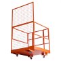 VEVOR Forklift Safety Cage, 1225 x 1148 mm, Heavy Duty Forklift Man Basket, 635.03 kg Capacity Collapsible Work Platform Lift Basket with 4 Wheels, Lock, Drain Hole, for Aerial Work Lifting Loader