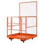 VEVOR Forklift Safety Cage, 1225 x 1148 mm, Heavy Duty Forklift Man Basket, 635.03 kg Capacity Collapsible Work Platform Lift Basket with 4 Wheels, Lock, Drain Hole, for Aerial Work Lifting Loader