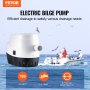 VEVOR Bilgenpumpe 750 GPH 12 V Lenzpumpe für Boote mit Schwimmerschalter, 19 mm Auslassdurchmesser, kleine Boots-Bilgenpumpe, elektrische Marine-Bilgenpumpe für Boote, Teiche, Pools, Keller