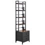VEVOR DVD-Regal mit 4 Ablagen & 2 Schubladen, Medienregal Standregal 400 x 300 x 1435 mm, Platzsparendes Aufbewahrungsregal für CDs DVDs Bücher Spiele-Discs, Wohnzimmer Homeoffice, Schwarz