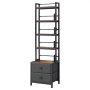 VEVOR DVD-Regal mit 4 Ablagen & 2 Schubladen, Medienregal Standregal 400 x 300 x 1435 mm, Platzsparendes Aufbewahrungsregal für CDs DVDs Bücher Spiele-Discs, Wohnzimmer Homeoffice, Schwarz
