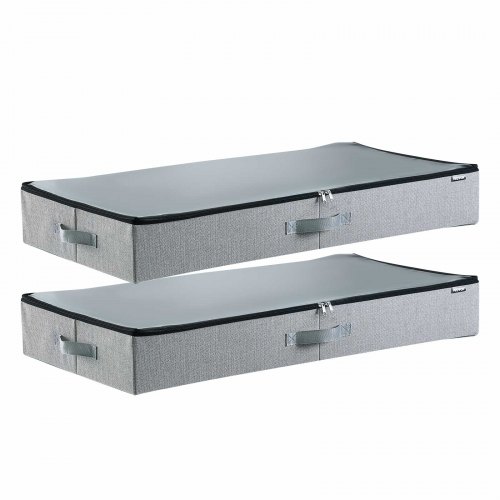 VEVOR Unterbettkommode Unterbettaufbewahrungstasche 2 Stk. (85x43x12cm) Unterbettbehälter mit Deckel, Aufbewahrungsbox für Kleidung Schuhe