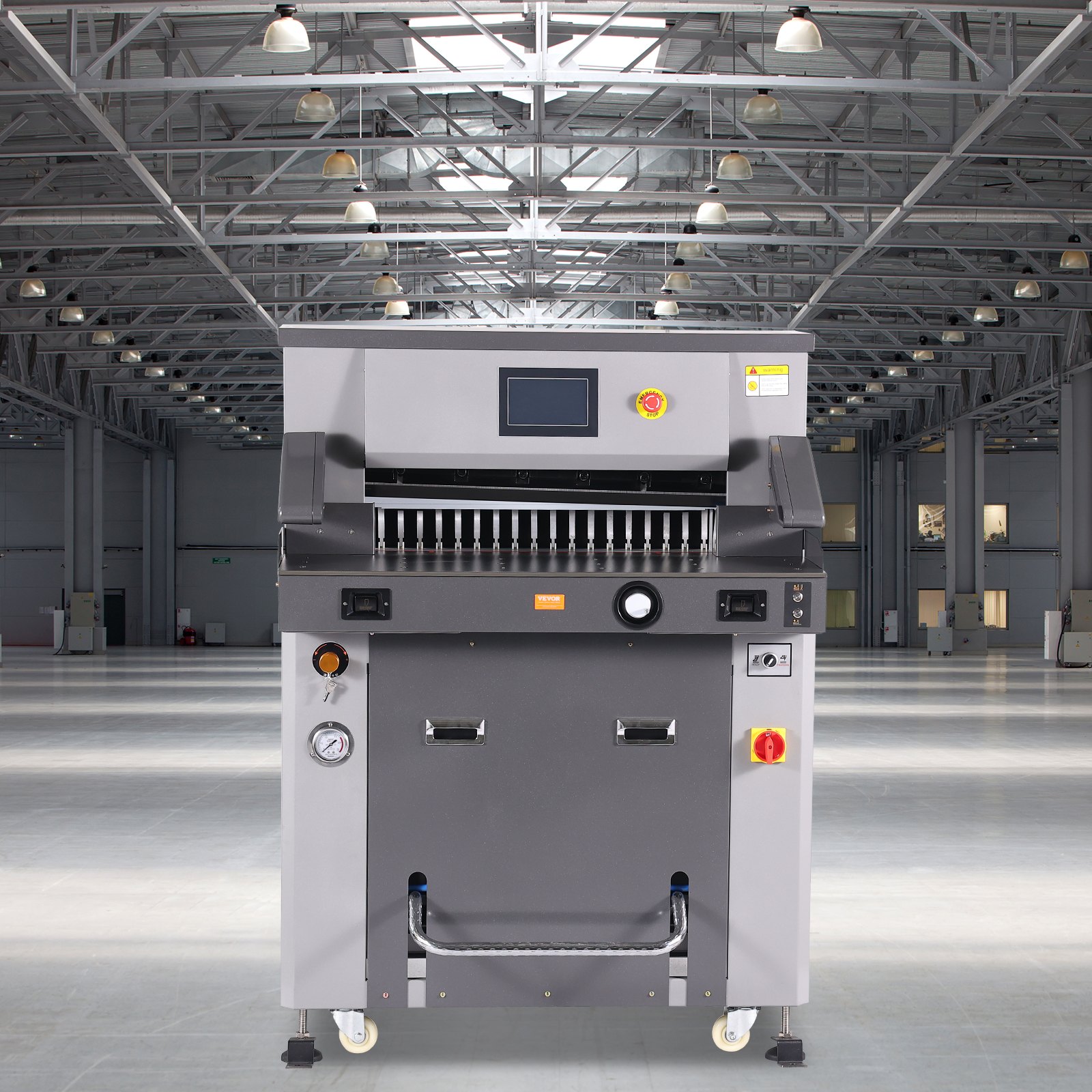 VEVOR Elektrischer hydraulischer Papierschneider, 66 cm Schnittbreite, 8 cm Dicke, 17,8 cm Bildschirm