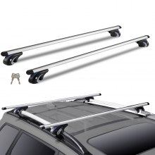 VEVOR Dachträger Dachgepäckträger Alu Querträger (90 kg belastbar) für erhöhte Seitenschienen mit Lücke, passend Innenabstand des Dachbalkens (max. 118 cm), Rohrdurchmesser 28-68 mm