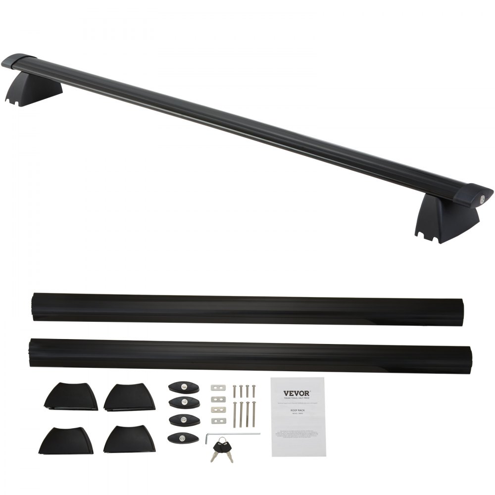 VEVOR Schwarze Dachträger-Querstangen, Kompatibel mit Jeep Grand Cherokee 2011–2021, mit Gerillten Seitenschienen, 90 kg Tragkraft, Aluminium-Querstangen mit Schlössern, für Dachgepäckträger usw.