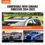 VEVOR Dachträger-Querstangen, Passend für Subaru Forester 2014–2022, mit erhöhten Seitenschienen, 90,7 kg Tragfähigkeit, Aluminium-Querstangen mit Schlössern, für Dachgepäckträger, Gepäck usw.