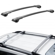 VEVOR Dachträger-Querstangen, Passend für Subaru Forester 2014–2022, mit erhöhten Seitenschienen, 90,7 kg Tragfähigkeit, Aluminium-Querstangen mit Schlössern, für Dachgepäckträger, Gepäck usw.