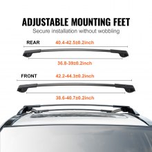 VEVOR Dachträger-Querstangen, Passend für Subaru Forester 2014–2021, mit erhöhten Seitenschienen, 90,7 kg Tragfähigkeit, Aluminium-Querstangen mit Schlössern, für Dachgepäckträger, Gepäck usw.