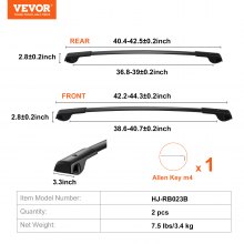 VEVOR Dachträger-Querstangen, Passend für Subaru Forester 2014–2021, mit erhöhten Seitenschienen, 90,7 kg Tragfähigkeit, Aluminium-Querstangen mit Schlössern, für Dachgepäckträger, Gepäck usw.