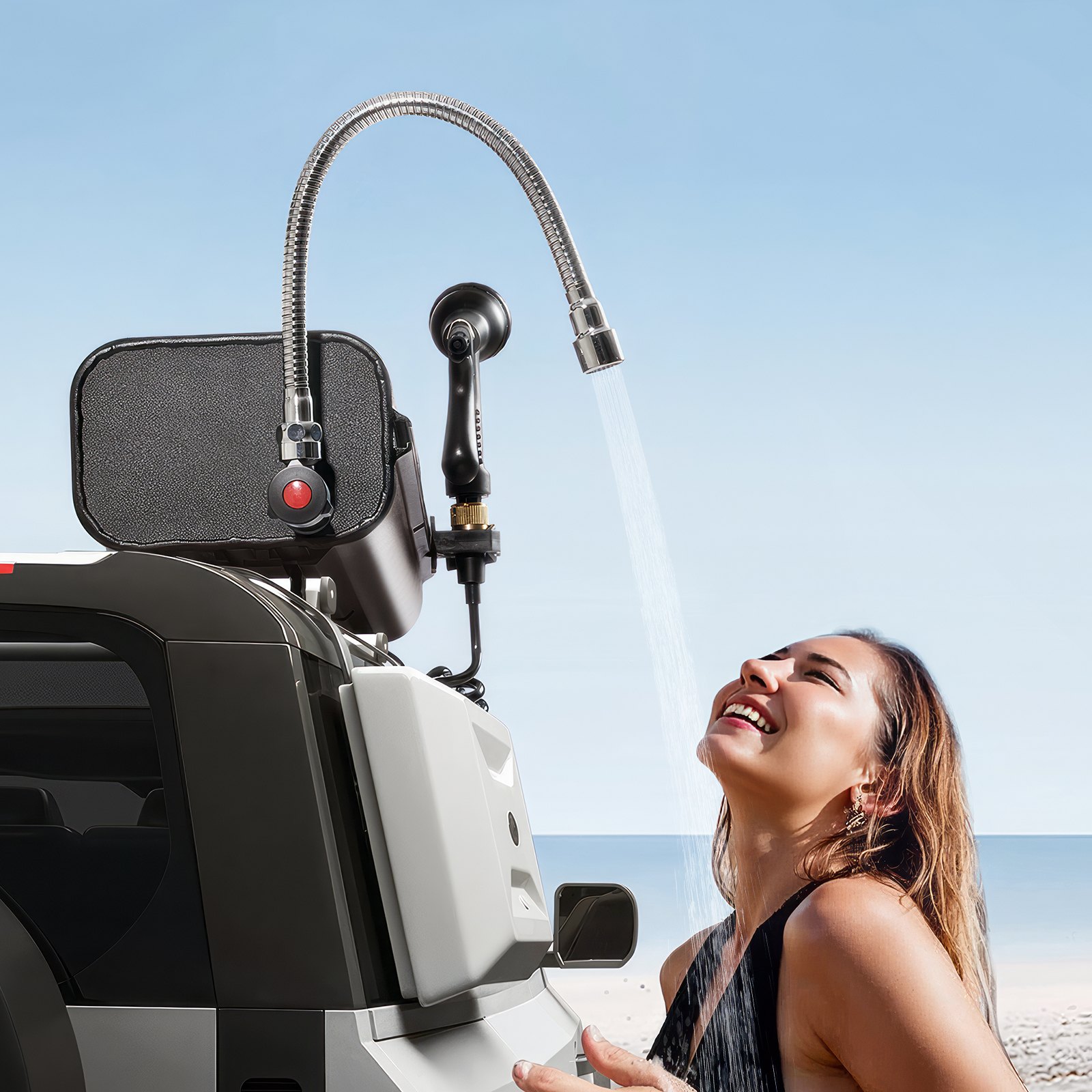 VEVOR Roof Rack Water Tank, 17L Water Storage Tank for Vehicles with 2 Splash Guards and T-Slot, Aluminum Tank with High-Pressure Connection, for Trunks, Roll Bars, and Crossbars