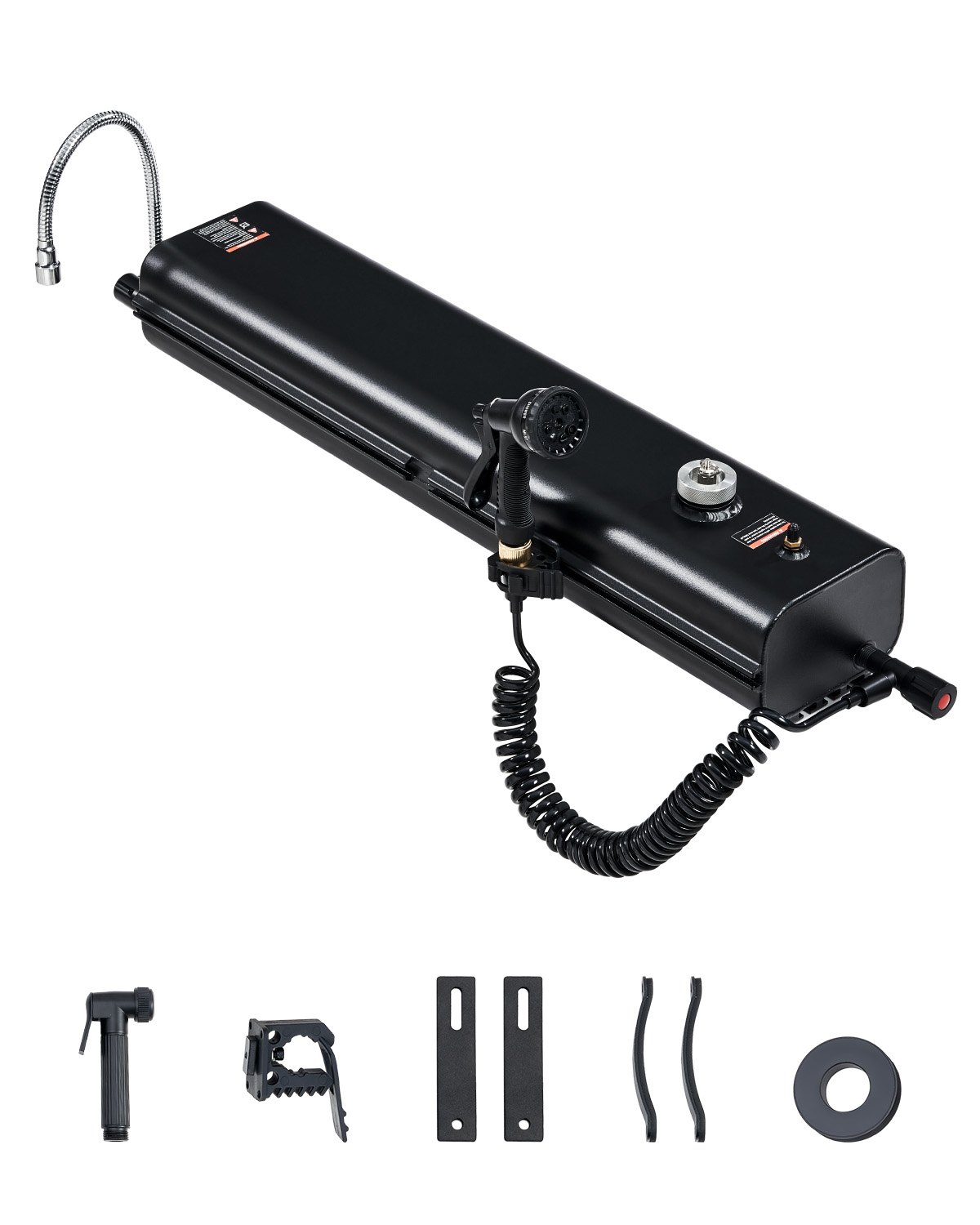 VEVOR Roof Rack Water Tank, 15L Water Storage Tank for Vehicles with 2 Splash Guards and T-Slot, Aluminum Tank with High-Pressure Connection, for Trunks, Roll Bars, and Crossbars