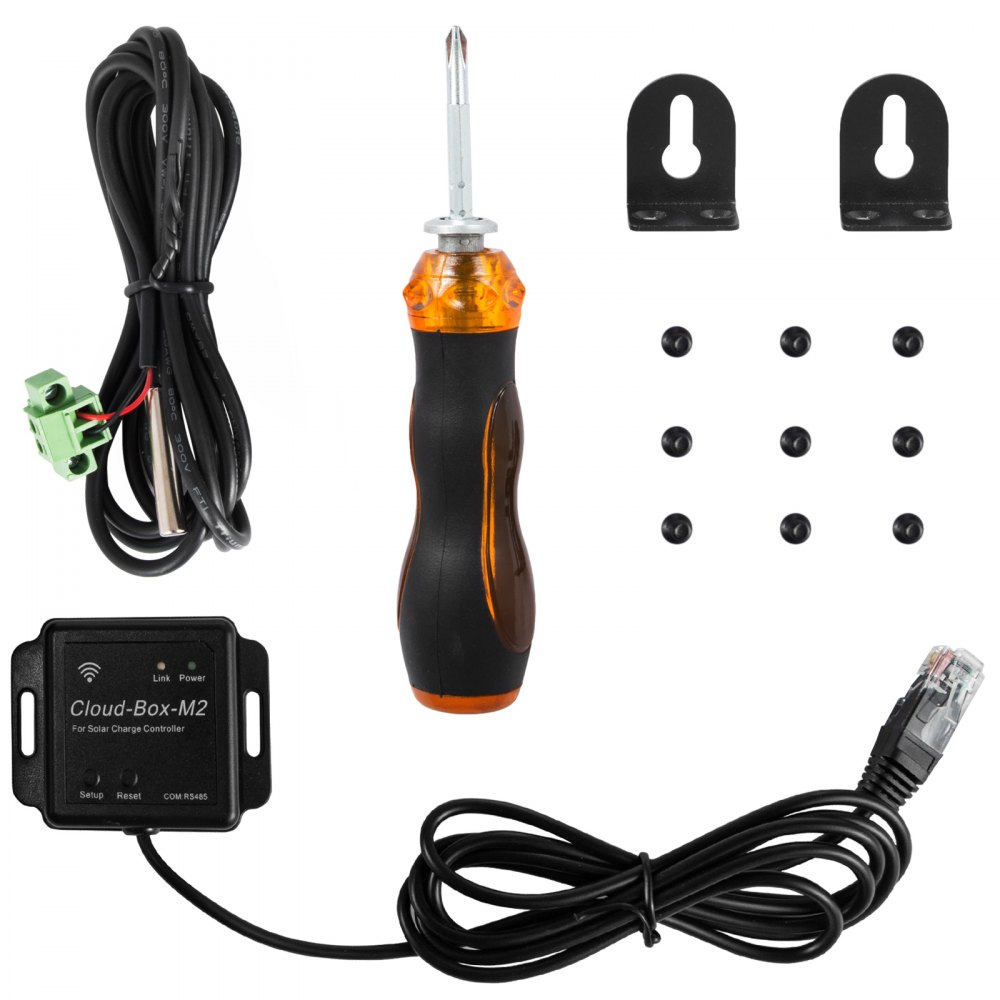 VEVOR Solarladeregler MPPT Solarladeregler 12V~48V WIFI-Moduls Unterstützung 40A Rot und Schwarz LCD-Bildschirm Solarladegerät Automatische