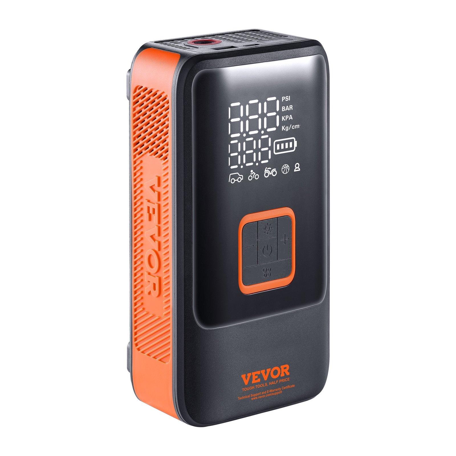 VEVOR Tragbarer Luftkompressor 24 Zylinder Mini Reifenpumpe 42L/min 3x4000mAh Wiederaufladbarer Elektrischer Kompressor Fahrradpumpe 150PSI Luftpumpe mit Manometer für Auto Fahrrad Motorrad Bälle