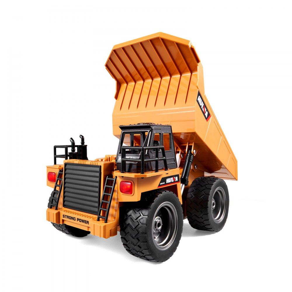 VEVOR RC Dump Truck Toy, 9-Channel, 1:18 Scale, Remote Controlled Dump Truck, RC Construction Vehicle Truck Toy with Metal Cab and Lights, 2 Rechargeable Batteries for Toddlers, Boys and Girls Ages 8 and Up