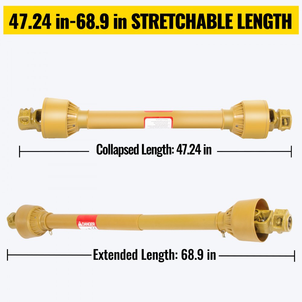 Vevor Traktor Gelenkwelle Zapfwelle 120-175cm Kardanwelle Antriebswelle 1 3/8 T1
