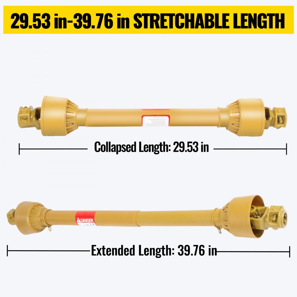 Vevor Traktor Zapfwelle Gelenkwelle 210 Nm Ce-zertifizierung 1010 Mm 6 Spline