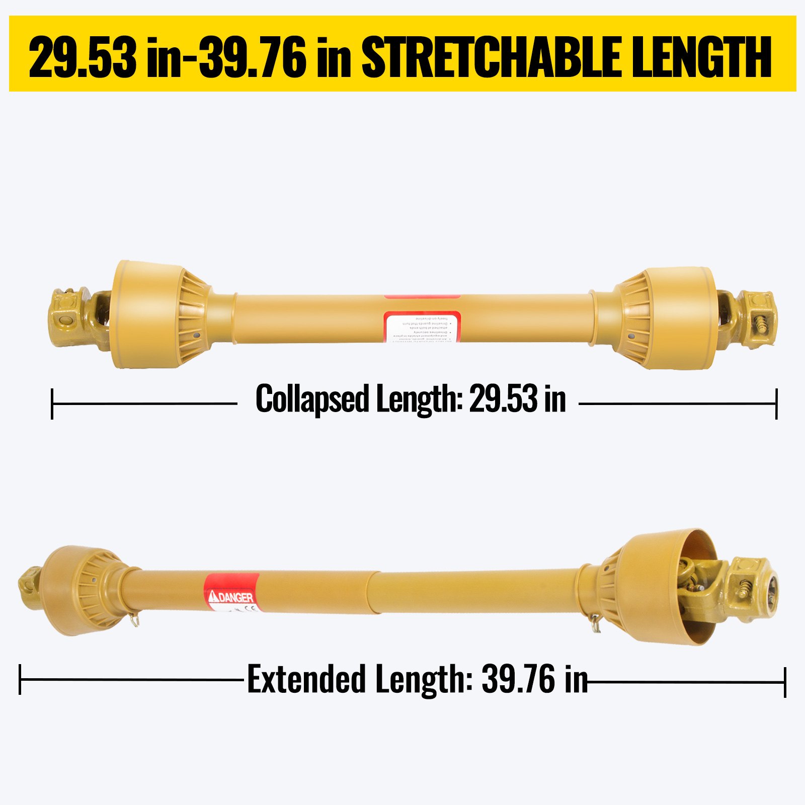 Vevor Traktor Zapfwelle Gelenkwelle 210 Nm Ce-zertifizierung 1010 Mm 6 Spline