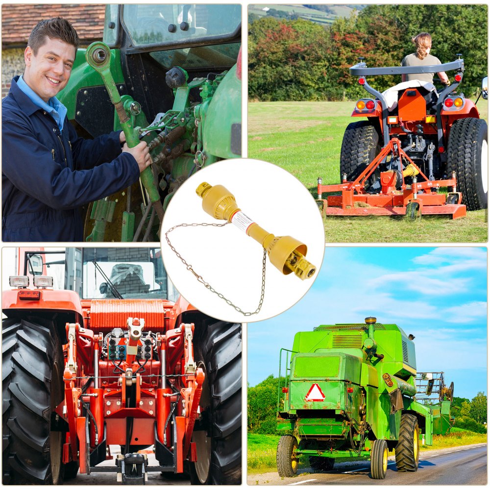 Vevor Traktor Gelenkwelle Zapfwelle Stahl Beidseitig 1-3/8"x6 Zähne 1600-2200mm