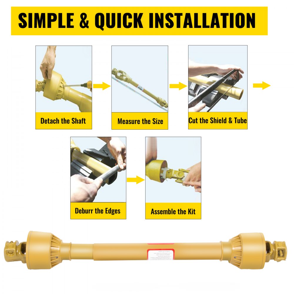 Vevor Traktor T5 Kardanwelle Gelenkwelle Zapfwelle 1-3/8 " X 6 Antriebswelle