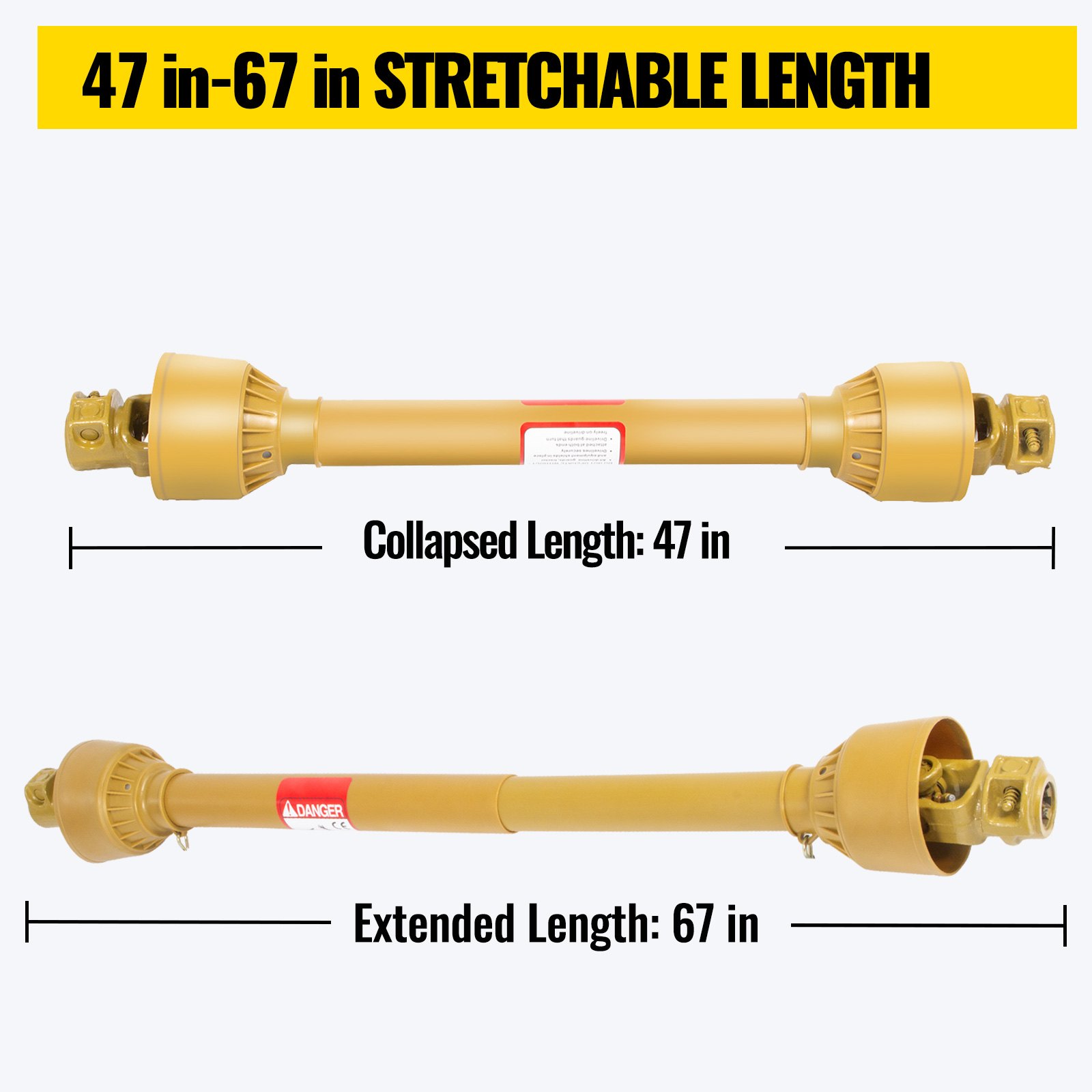 Vevor Zapfwelle Kardanwelle Traktor Gelenkwelle 120cm, 1-3/8"x6z Antriebswell