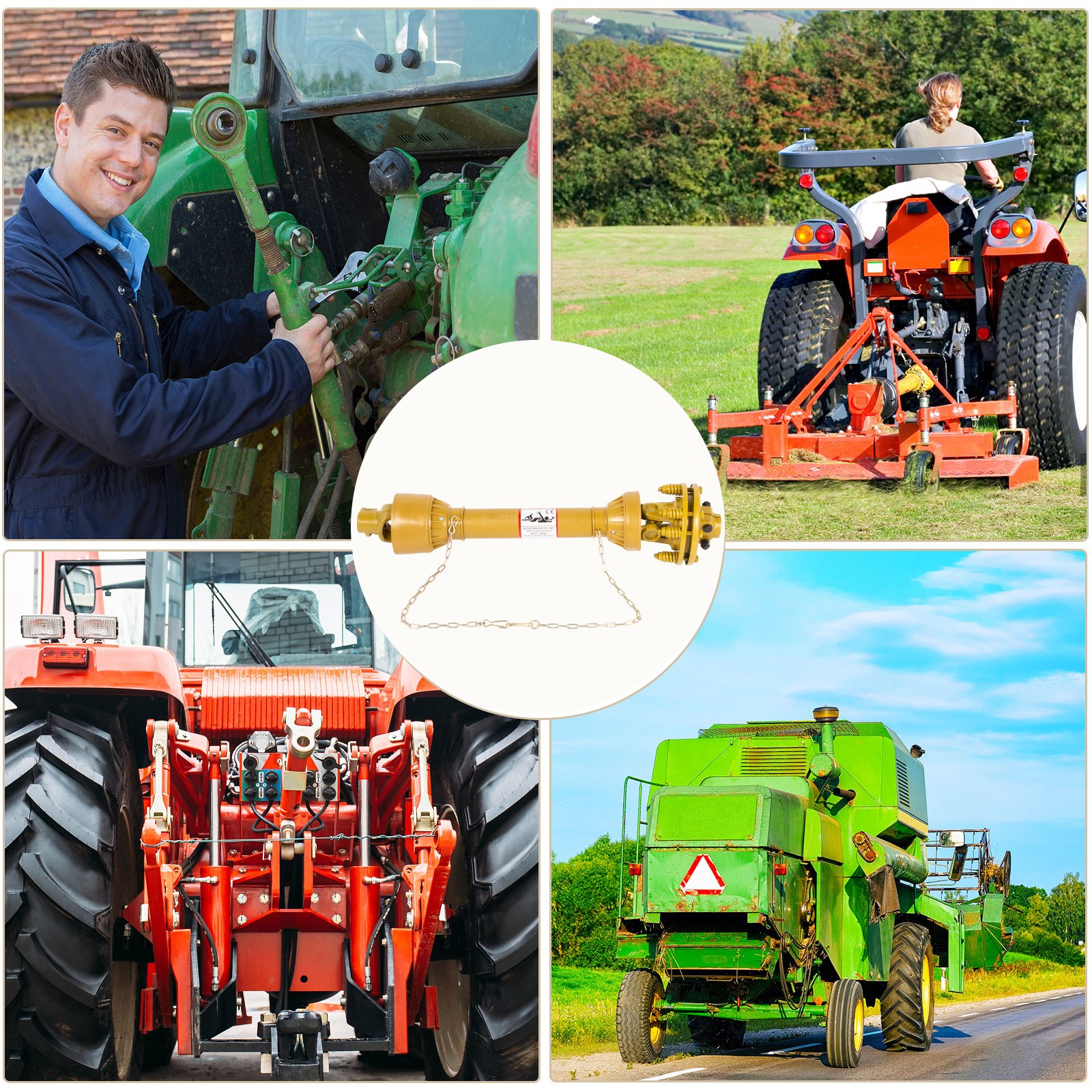 Vevor Zapfwelle Kardanwelle Traktor Gelenkwelle 120cm, 1-3/8"x6z Antriebswell