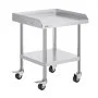 VEVOR Arbeitstisch aus Edelstahl, gewerblicher Arbeitstisch zur Lebensmittelzubereitung mit 4 Rädern, 3-seitiger Spritzschutzwand, 610 x 610 x 762 mm Arbeitstisch, Arbeitstisch für Restaurants