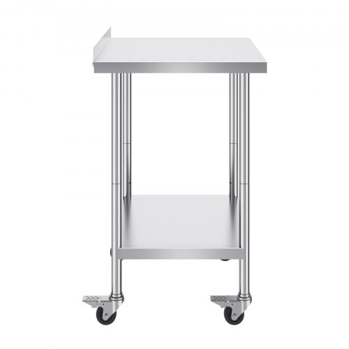 VEVOR Edelstahl Arbeitstisch Mit 4 Rollen Und Spritzschutz – 76x91x76 Cm Für Küche, Gastro & Werkstatt VEVOR Edelstahl Arbeitstisch Mit 4 Rollen Und Spritzschutz – 76x91x76 Cm Für Küche, Gastro & Werkstatt