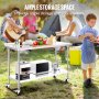VEVOR Edelstahl-Arbeitstisch, kommerzieller Lebensmittelzubereitungs-Arbeitstisch mit Rollen, Arbeitstisch mit einstellbarer Höhe für Restaurant, Zuhause und Hotel 610 x 1524 x 1005,6 mm