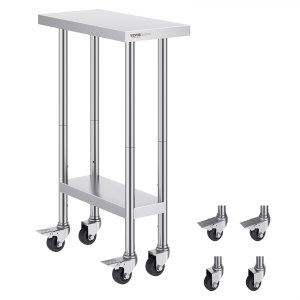 VEVOR Edelstahl Arbeitstisch Rollbar – 3-fach Hö Produktbild-Vorschau 6