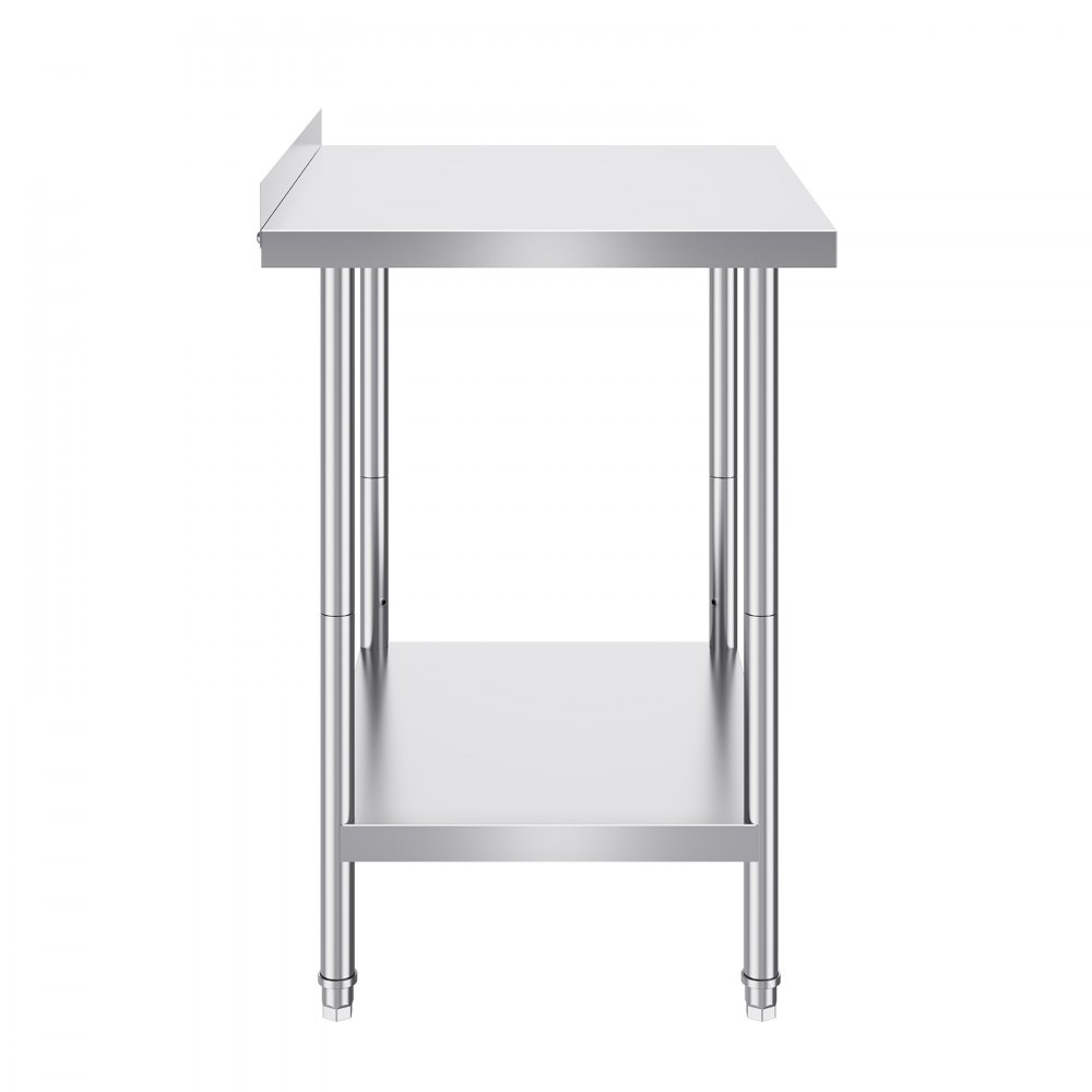 VEVOR Edelstahl-Arbeitstisch, gewerblicher Arbeitstisch zur Lebensmittelzubereitung, robuster Arbeitstisch mit einstellbarer Höhe für Restaurant, Zuhause und Hotel Zubereitungstisch 610 x 762 x 914 mm