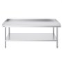 VEVOR Arbeitstisch Edelstahl, gewerblicher Arbeitstisch zur Lebensmittelzubereitung, 3-seitiger Spritzschutz, Arbeitstisch für Restaurants, Zuhause, Hotels 762 x 1524 x 660 mm