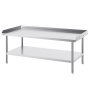 VEVOR Arbeitstisch Edelstahl, gewerblicher Arbeitstisch zur Lebensmittelzubereitung, 3-seitiger Spritzschutz, Arbeitstisch für Restaurants, Zuhause, Hotels 762 x 1524 x 660 mm
