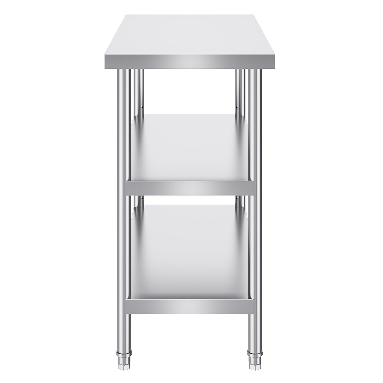 VEVOR Lebensmittel-Zubereitungstisch aus Edelstahl, 457 x 914 x 864 mm gewerblicher Küchenarbeitstisch, mit 2 verstellbaren Unterregalen, robuster Zubereitungstisch aus Metall für Grill, Küche