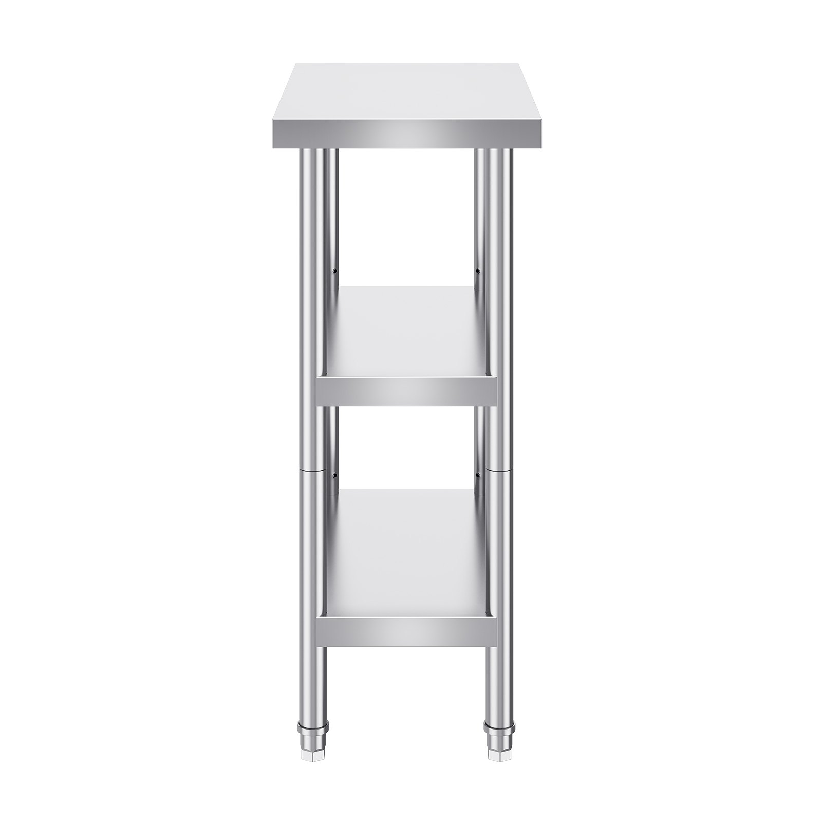 VEVOR Lebensmittel-Zubereitungstisch Edelstahl, Arbeitstisch für gewerbliche Küchen, mit 2 verstellbaren Unterregalen, 356 x 610 x 864 mm Zubereitungstisch aus Metall für Grill, Küche, Zuhause