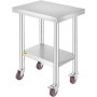 VEVOR Edelstahltisch Arbeitstisch 609,6 x 457,2 x 863,6 mm Edelstahl Catering Arbeitstisch 100kg für Belastbarkeit Lebensmittel Zubereitungstisch Gewerblicher Arbeitstisch
