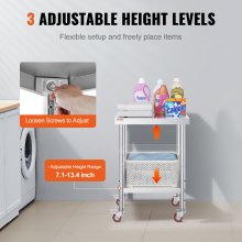 VEVOR Arbeitstisch 24 " x 18" x 34 " Edelstahl Catering Arbeitstisch 100 kg für Belastbarkeit Lebensmittel Zubereitungstisch Gewerblicher Arbeitstisch