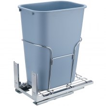 VEVOR Einzelausziehbarer Abfallbehälter, Küchenabfalleimer, 35 l, mit Absenkautomatik, Grau