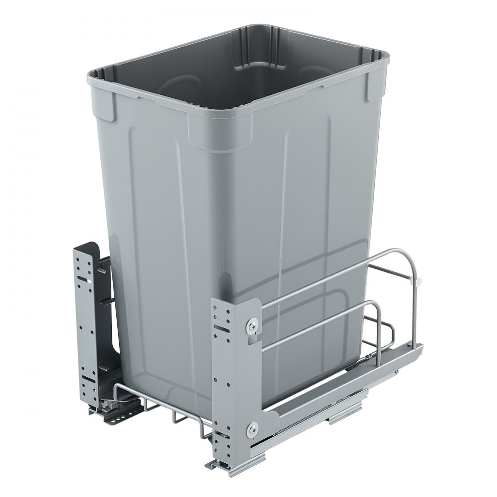 VEVOR ausziehbarer Mülleimer (35 Qt) für Küchenschränke, Unterbau-Abfallbehälter (30 kg belastbar) mit robustem Soft-Close-Schiebesystem aus Metall und Türsatz, für Spüle Unterbau