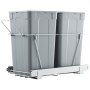VEVOR ausziehbarer Mülleimer 27 Qt + 27 Qt für Küchenschränke, doppelter Mülleimer unter der Spüle, untermontierter Abfallbehälter, mit robustem Vollauszug-Schiebesystem aus Metall & Griff