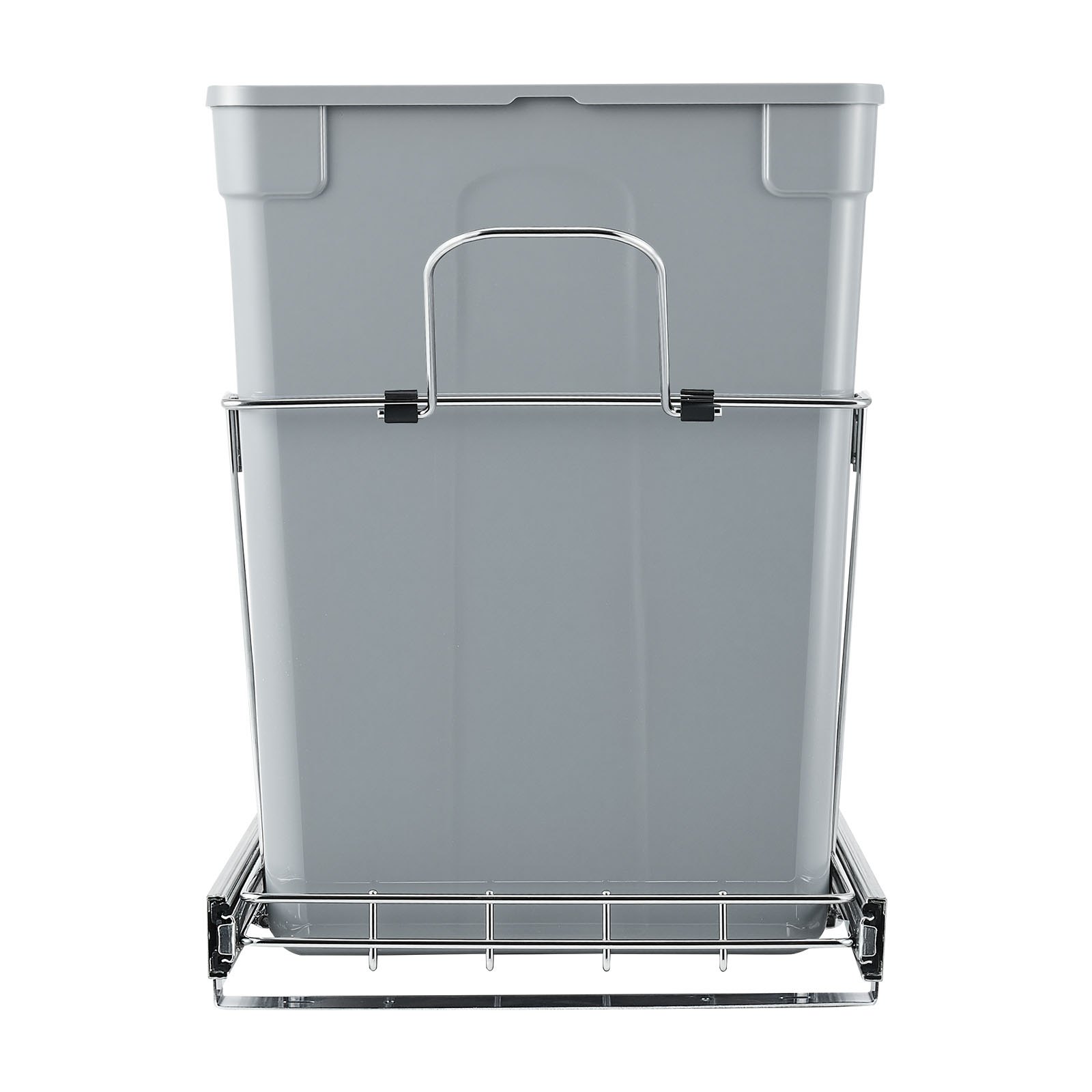 VEVOR Pullout Trash Can for Kitchen Cabinets, Double Under Sink Garbage Waste Recycling Bin, Under Mount Waste Container, with Heavy Duty Metal Full Extension Sliding System and Handle