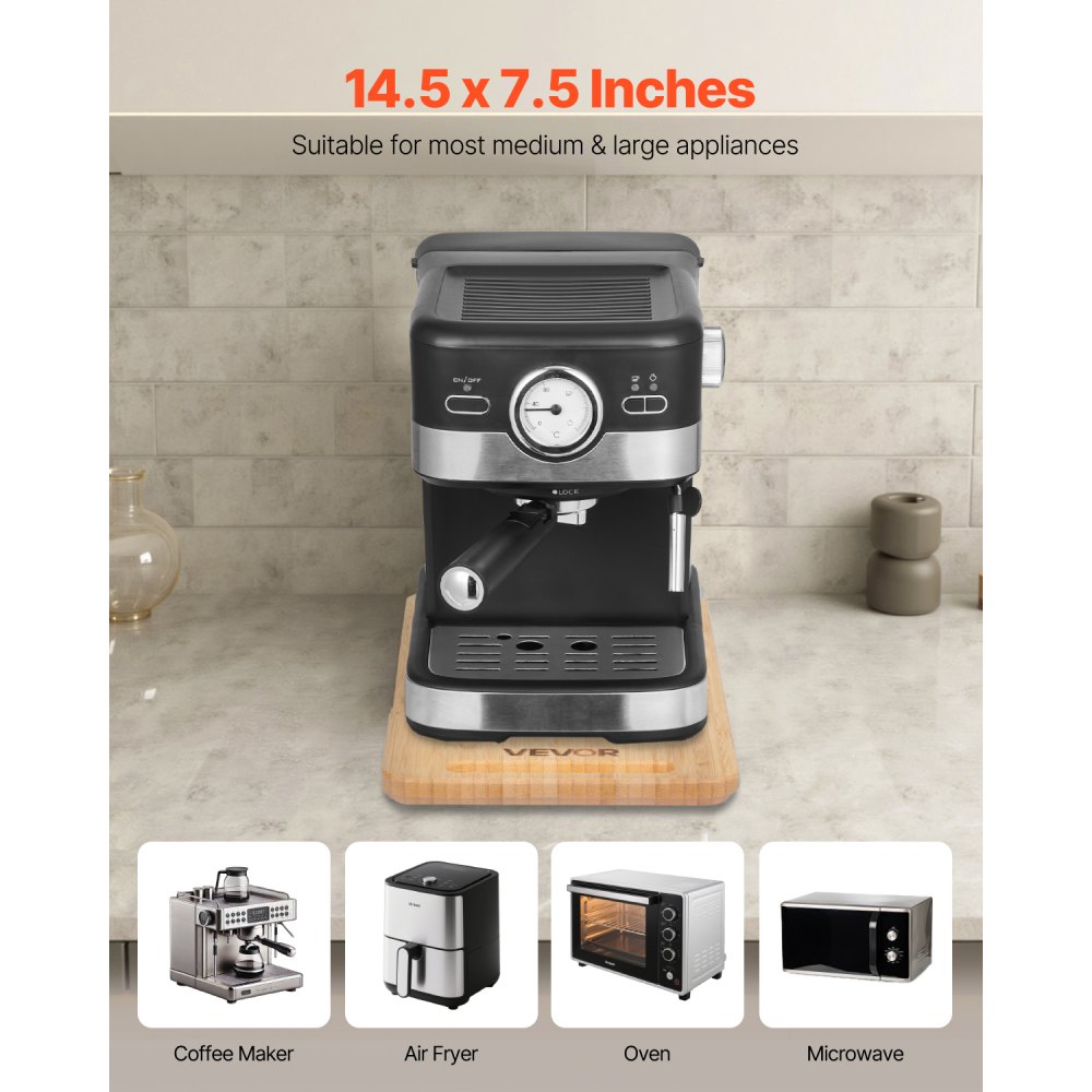 VEVOR Gleitbrett, 36,8x19,1 cm, Brett mit Gummirädern und hohlem Griff, leicht zu reinigen, Slider-Brett, Geräte-Rollbrett, leicht bewegliche Unterlage für Kaffeemaschine, Küchenmaschine