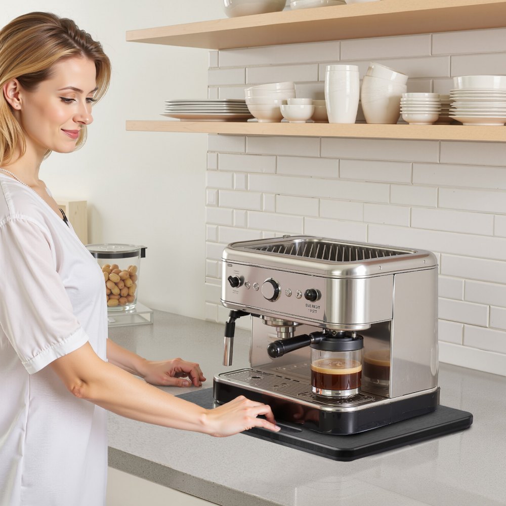 VEVOR Gleitbrett, 26,7x33 cm, Brett mit Gummirädern & hohlem Griff, einfach zu reinigen, Slider-Brett, Geräte-Rollbrett, leicht bewegliche Unterlage für Kaffeemaschine, Küchenmaschine, Schwarz