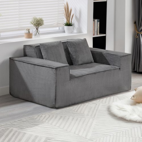 VEVOR Loveseat-Sofa Couch mit zwei Sitzen (160 cm breit), modernes kleines Cord-Sofa mit Taschenfedern & weichem Kissen für Schlafzimmer Büro Wohnung,