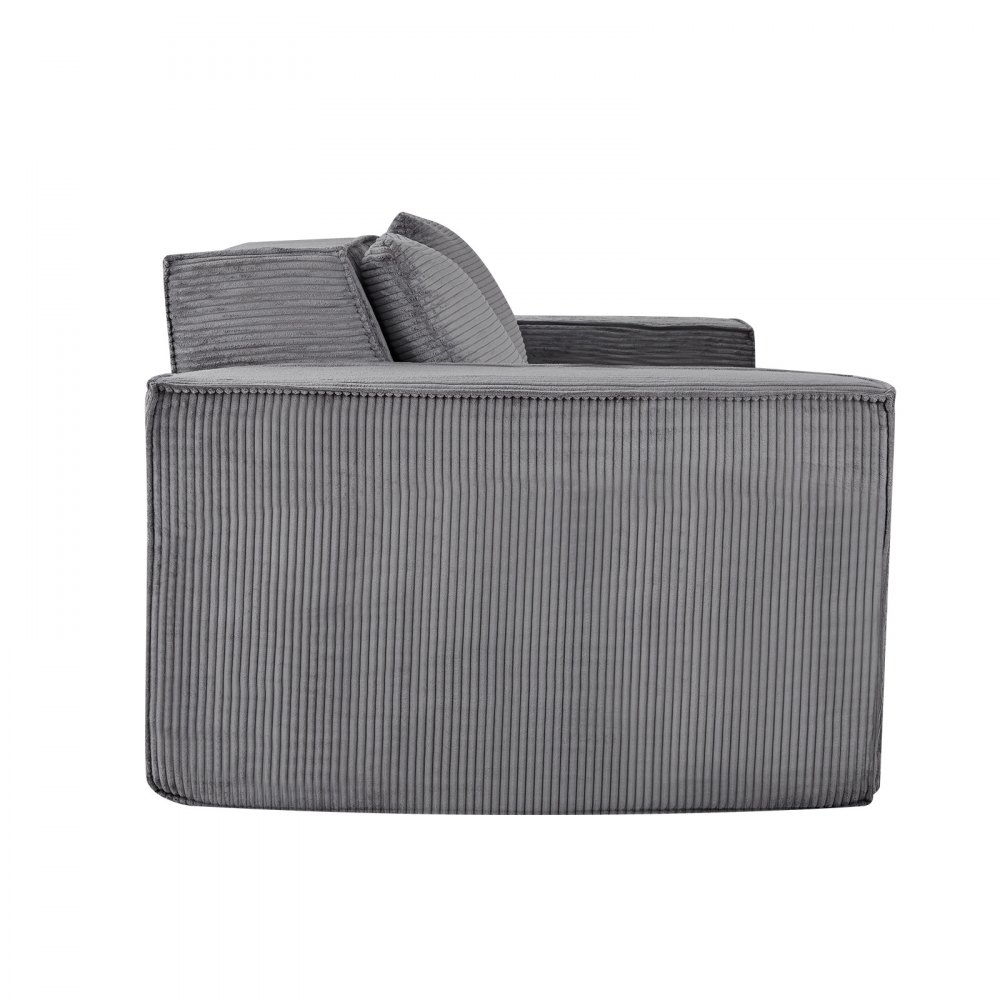 VEVOR Loveseat-Sofa Couch mit zwei Sitzen (160 cm breit), modernes kleines Cord-Sofa mit Taschenfedern & weichem Kissen für Schlafzimmer Büro Wohnung, kein Zusammenbau erforderlich, grau