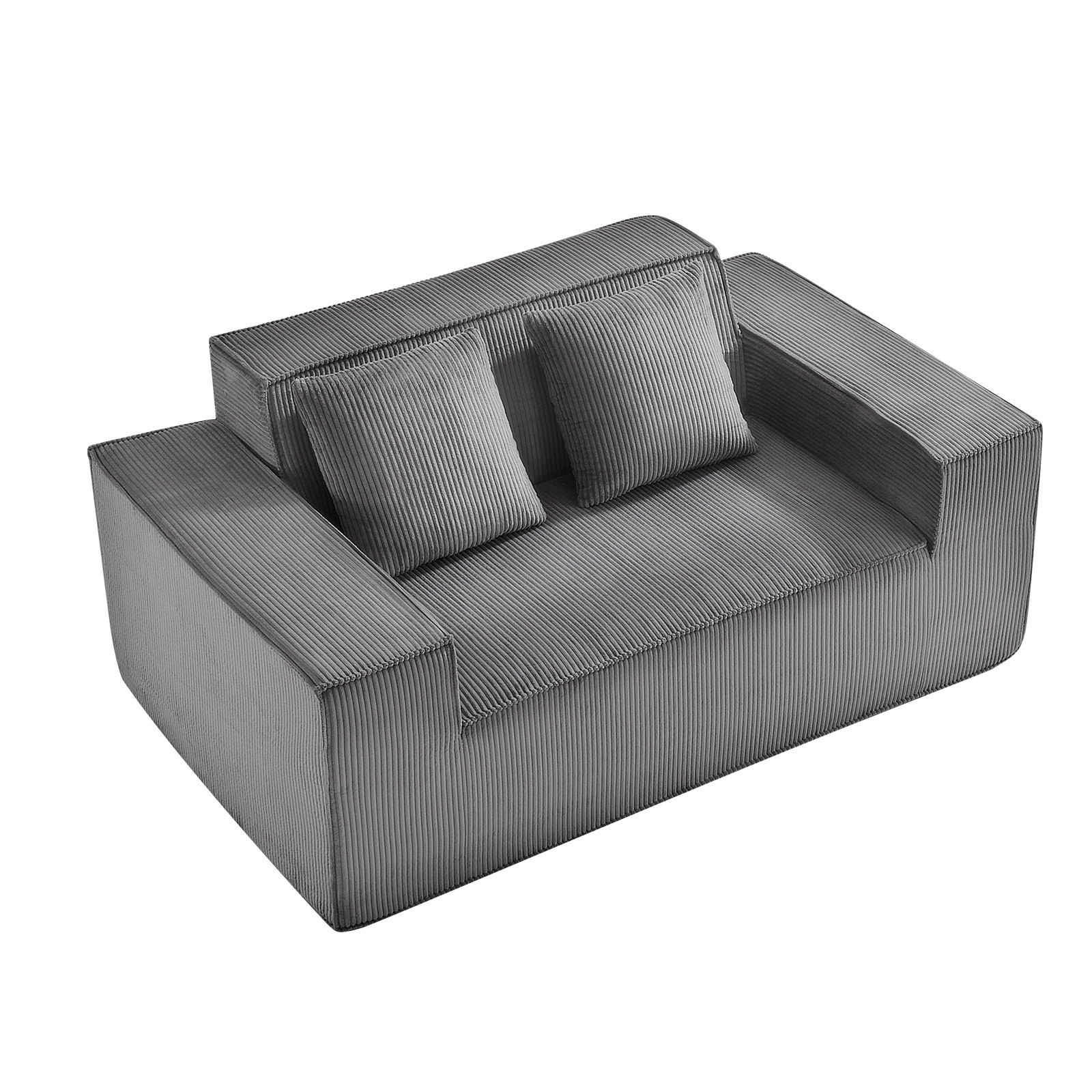 VEVOR Loveseat-Sofa Couch mit zwei Sitzen (160 cm breit), modernes kleines Cord-Sofa mit Taschenfedern & weichem Kissen für Schlafzimmer Büro Wohnung, kein Zusammenbau erforderlich, grau