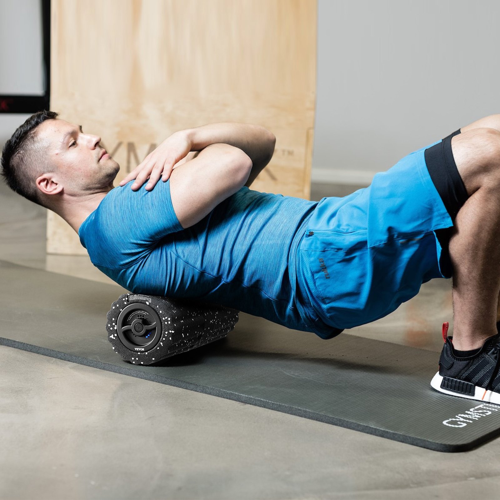 VEVOR Schaumstoffrolle elektrisch, Fitnessrolle mit 4 Geschwindigkeiten, Massagerolle mit 3D-Textur, EEP-Faszienrolle für tiefes Muskelgewebe, Linderung von Rückenschmerzen, Erholung nach dem Training