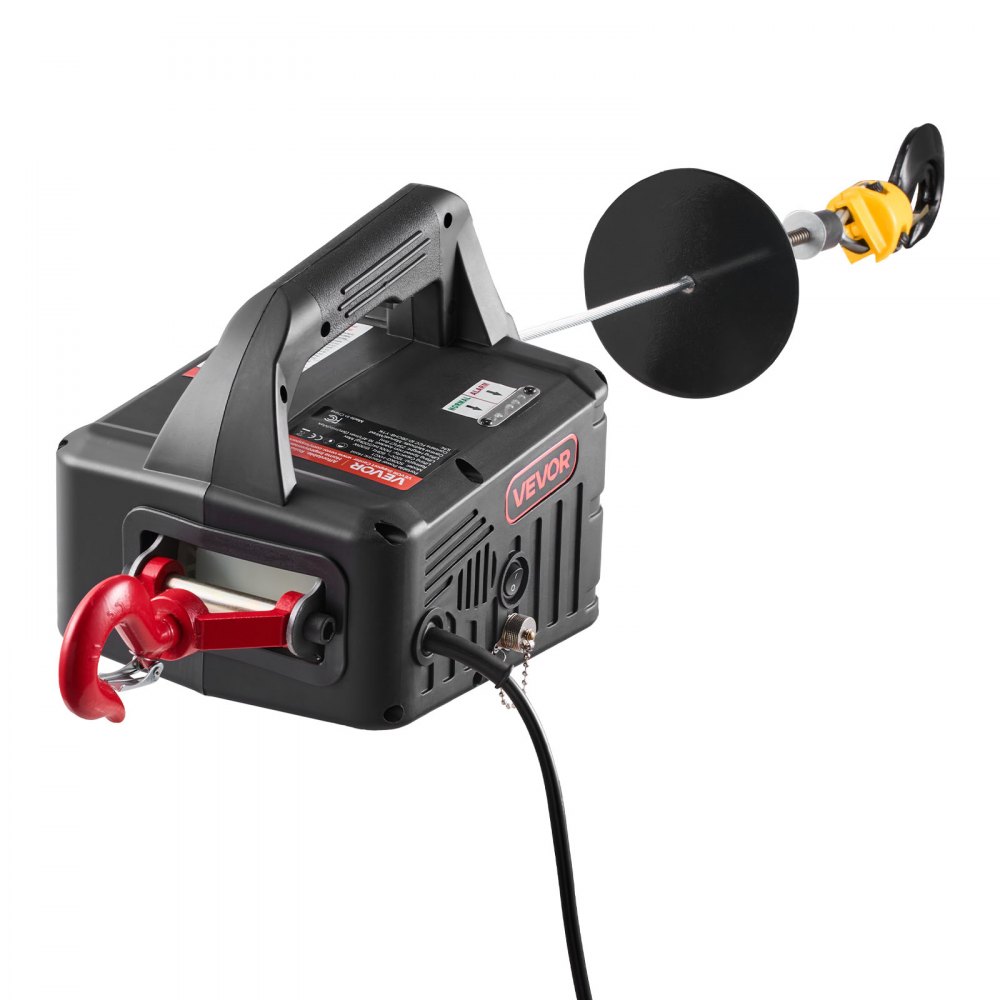VEVOR  Seilwinde Elektrisch, 2-in-1 Hebezeug, 500 kg, 1500 W Seilzug, 7,6 m Hubhöhe, 5 m/min Hubgeschwindigkeit, mit manueller & kabelgebundener Fernbedienung für Fabrik, Lagerhalle & Garage