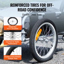 VEVOR Fahrradanhänger, 45 kg Tragkraft, Transportanhänger, faltbar und verstaubar, Schnellverschluss mit Universalkupplung, 41 cm Räder, sichere Reflektoren, passend für 558,8-711,2 mm Fahrradräder